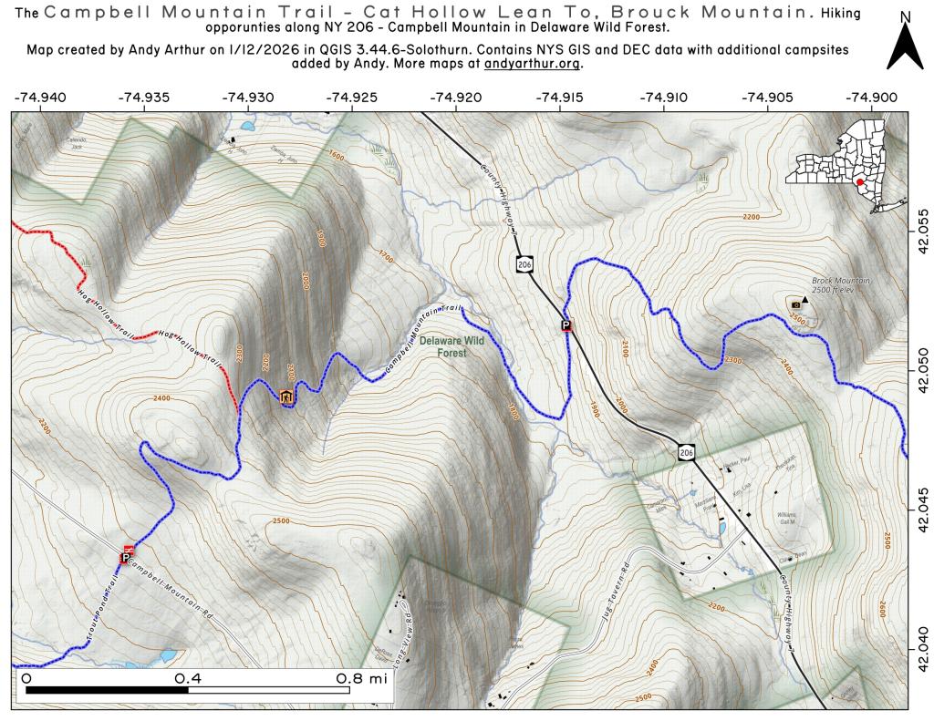  Cat Hollow Lean-to and Campbell Mountain