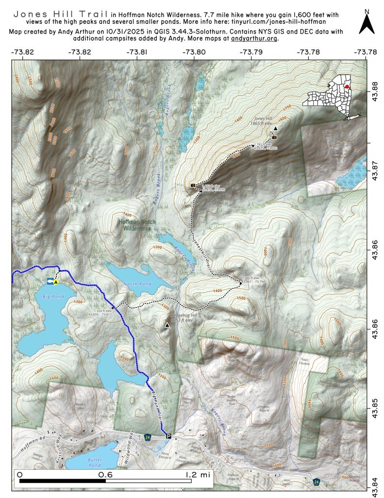 Jones Hill Trail in the Hoffman Notch Wilderness