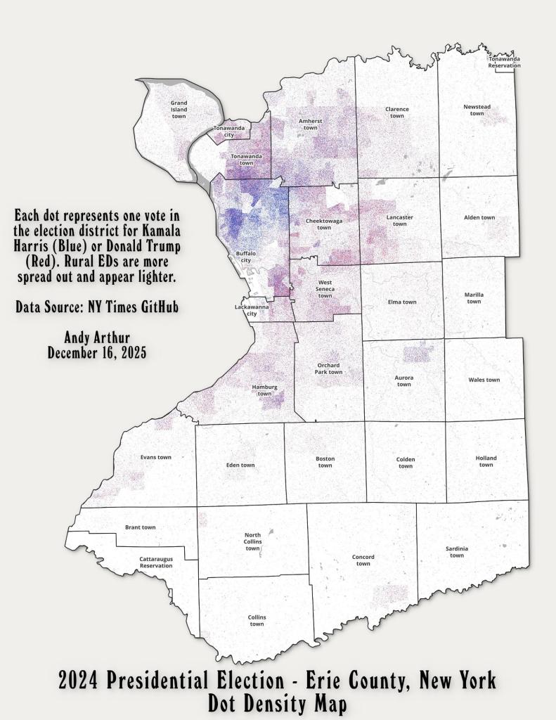 2024 Presidetnial Election - Erie County NY - Dot Density Map [Expires November 5 2026]