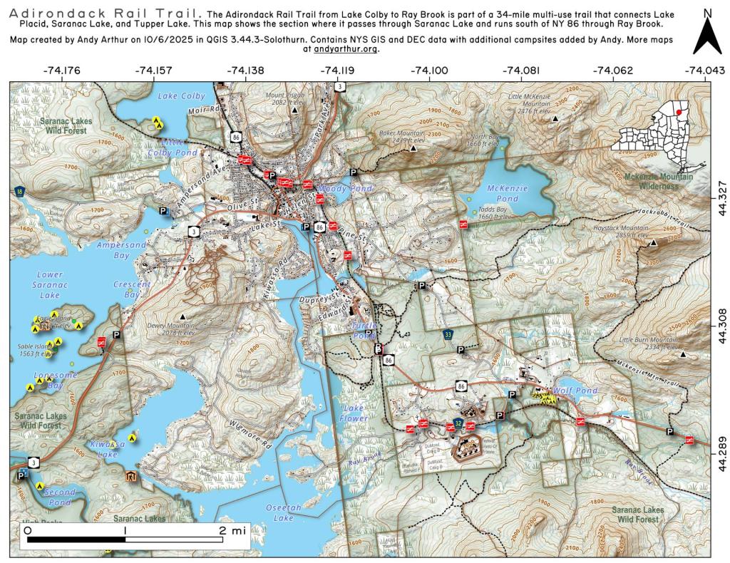 Adirondack Rail Trail - Lake Colby to Ray Brook
