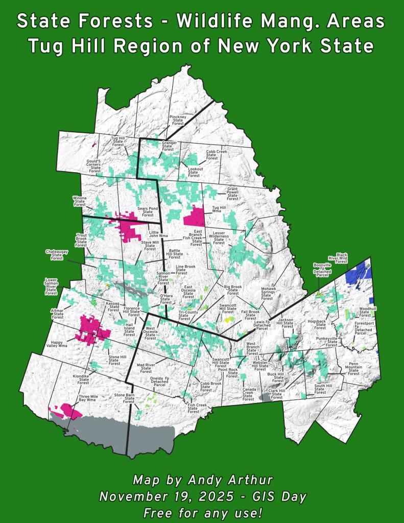 State Forests and Wildlife Management Areas of Tug Hill Region of New York