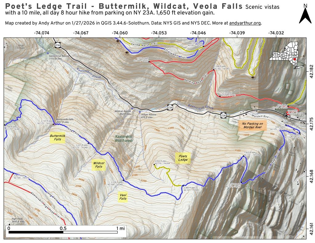  Poets Ledge and Buttermilk, Wildcat, Veola, Falls