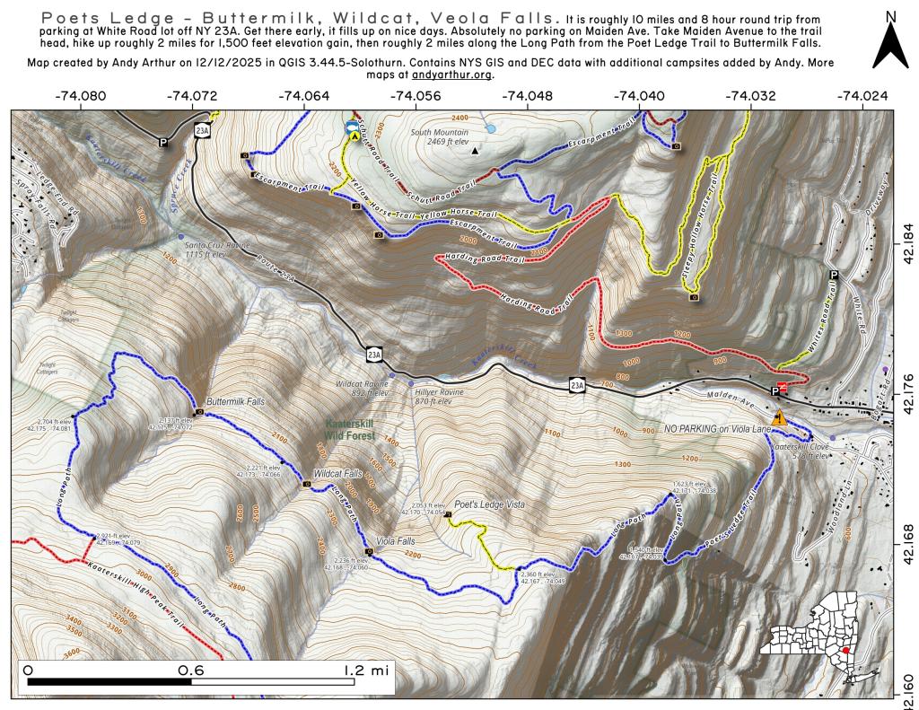  Poets Ledge,  Buttermilk, Wildcat And Veola Falls