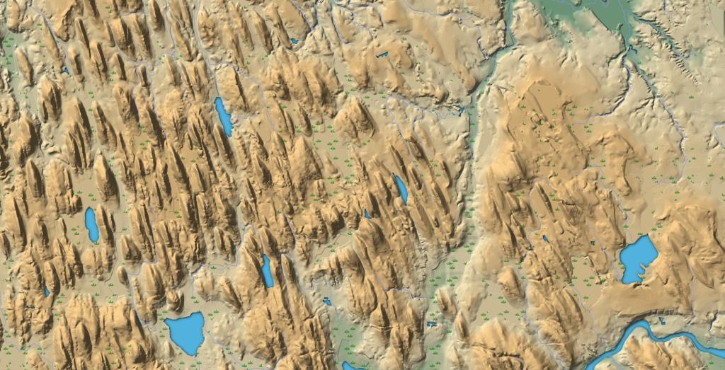 Drumlins North Of Cross Lake