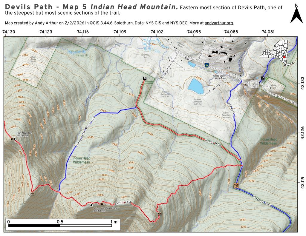 Devils Path - Map 5 Indian Head Mountain