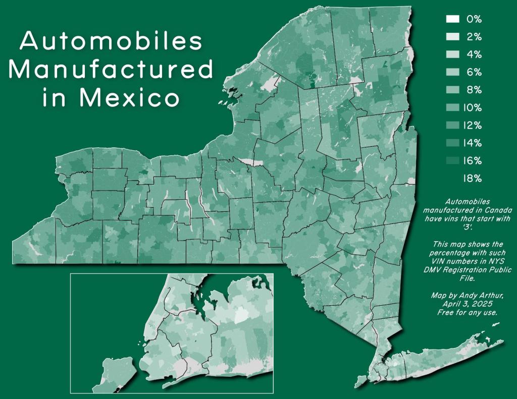 Thematic Map: Automobiles Manufactured in Mexico