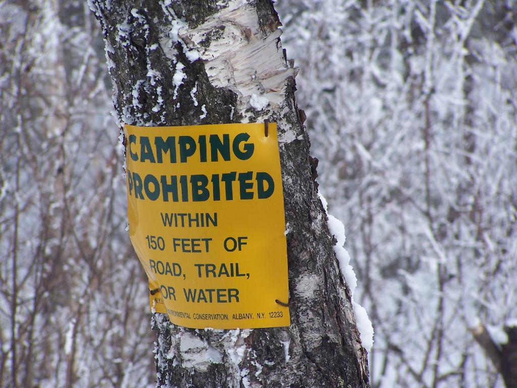 Photo: No Camping Right on Trail