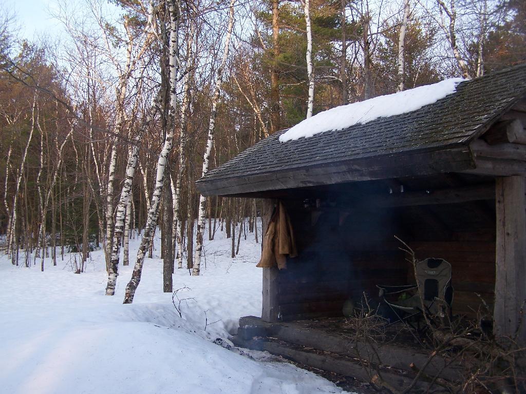 Photo: Smoke and Heat Rises Into Lean-To