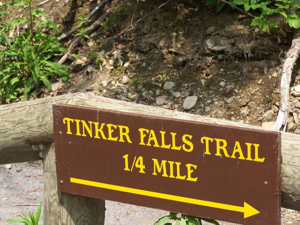 Photo: Tinker Falls Trail Sign Photo: Tinker Falls Trail Sign