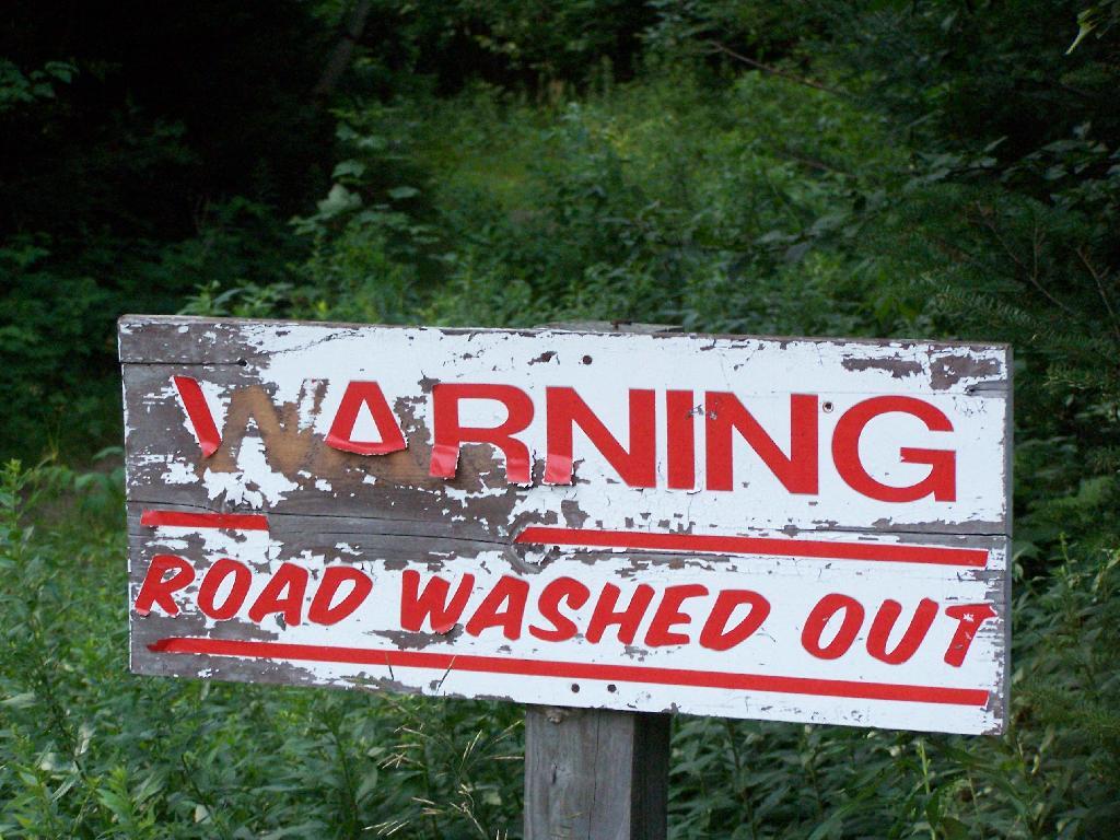Photo: Warning! Road Washed Out