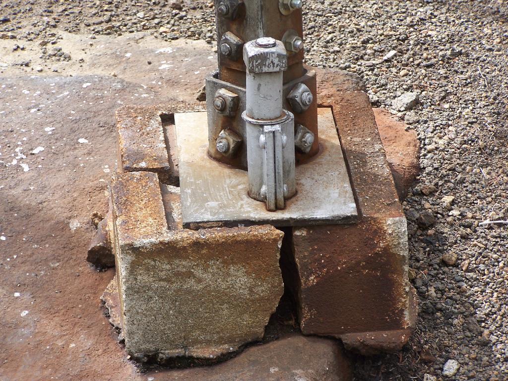 Photo: Deteriorating Tower Foundations Photo: Deteriorating Tower Foundations