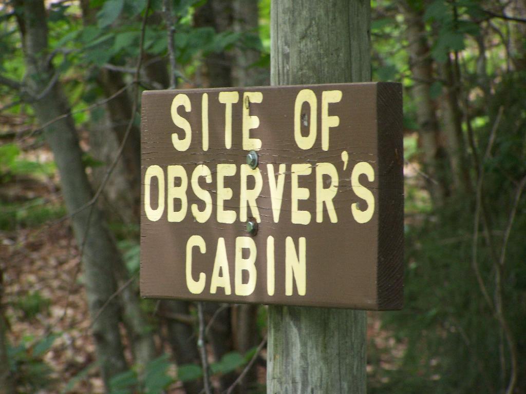 Photo: Site Of Observers Cabin Sign