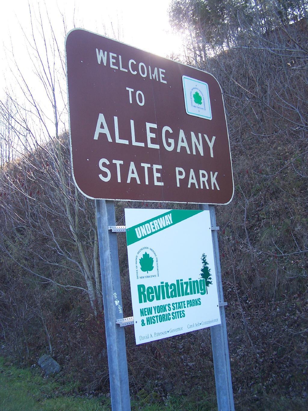 Photo: Allegany State Park Sign Photo: Allegany State Park Sign