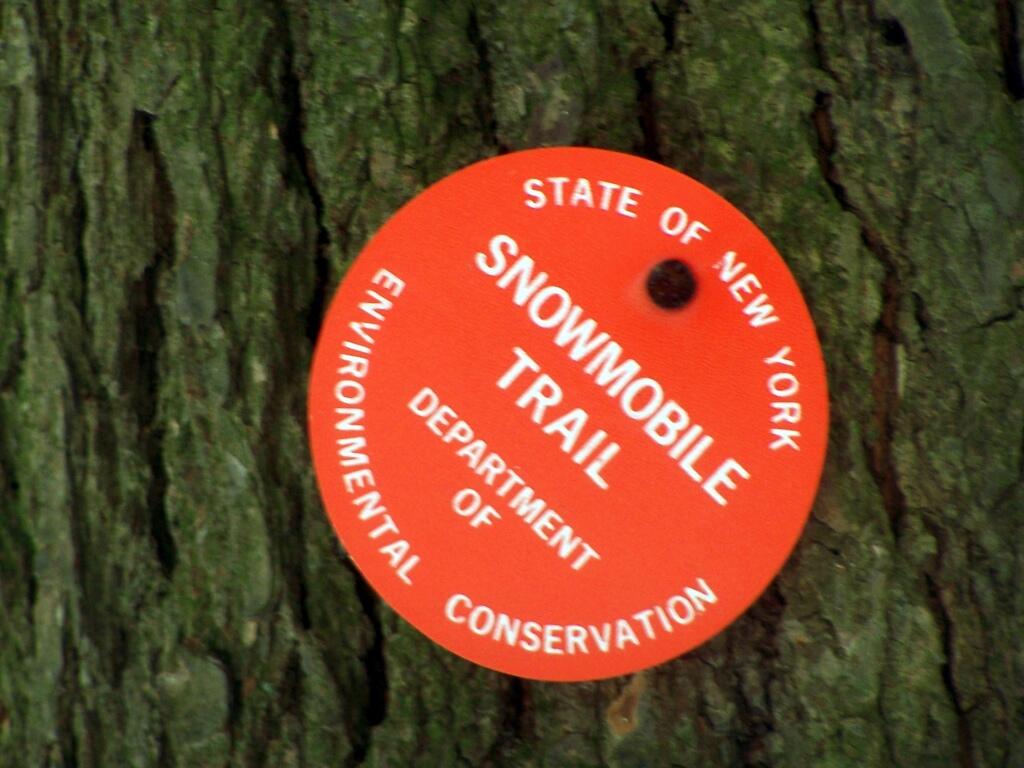 Photo: Snowmobile Trail Marker Photo: Snowmobile Trail Marker