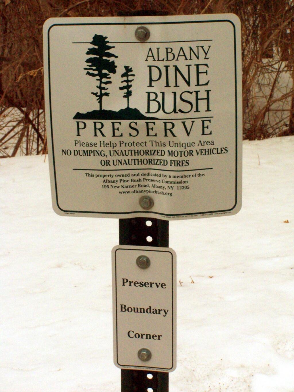Photo: Albany Pine Bush Preserve Sign
