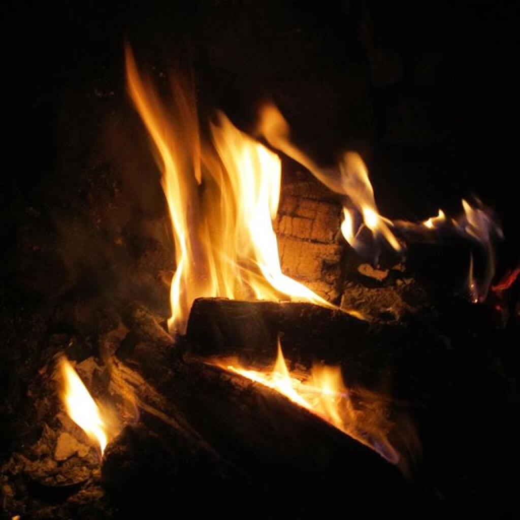 Photo: Cold night, warm fire