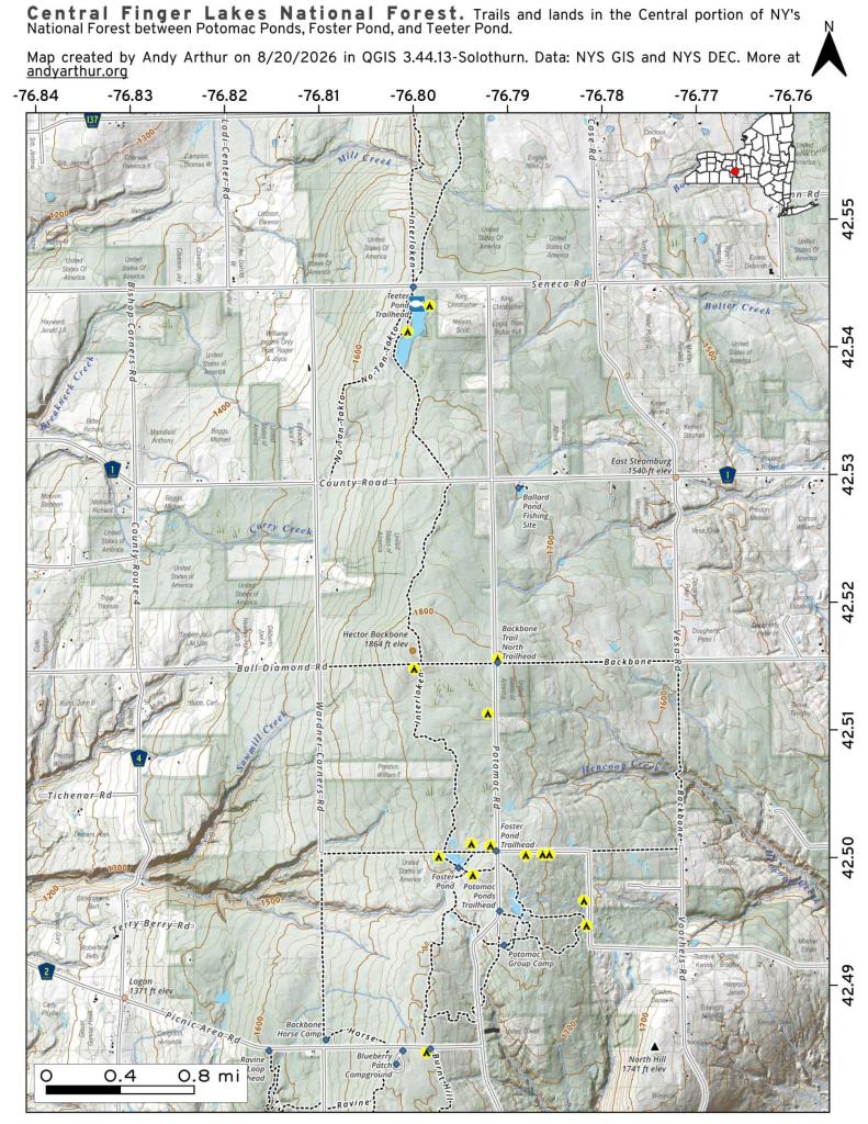 Map: Central Finger Lakes National Forest