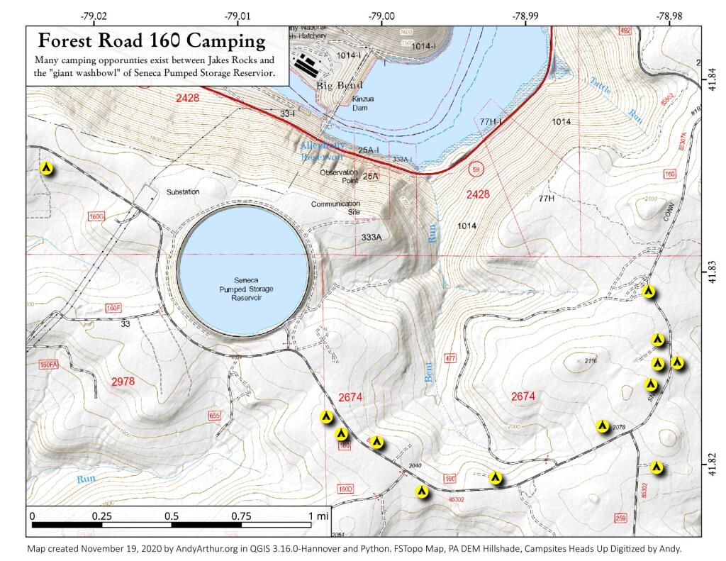 Map: Forest Road 160 Camping Map: Forest Road 160 Camping