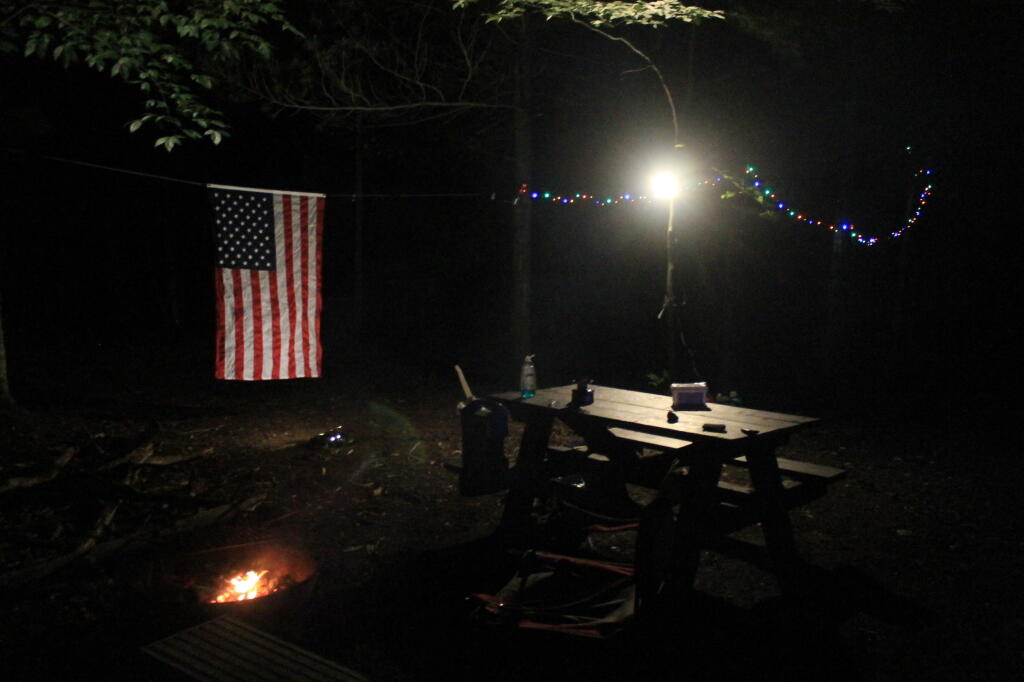 Photo: Picnic Table and Flag