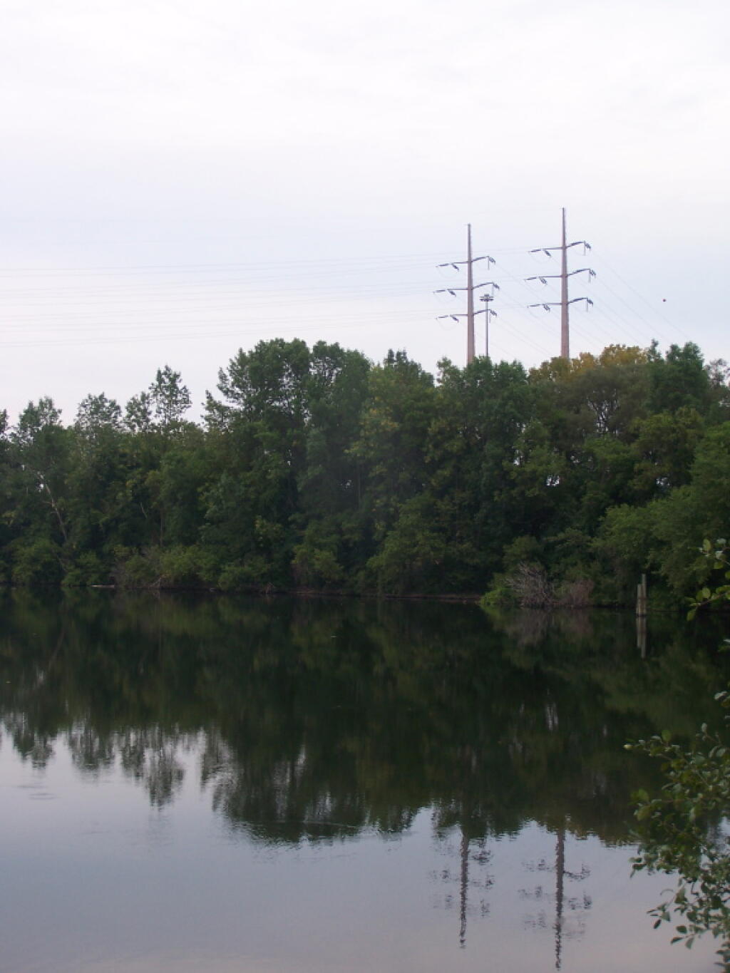 Photo: Powerlines Reflect Into Barge Canal