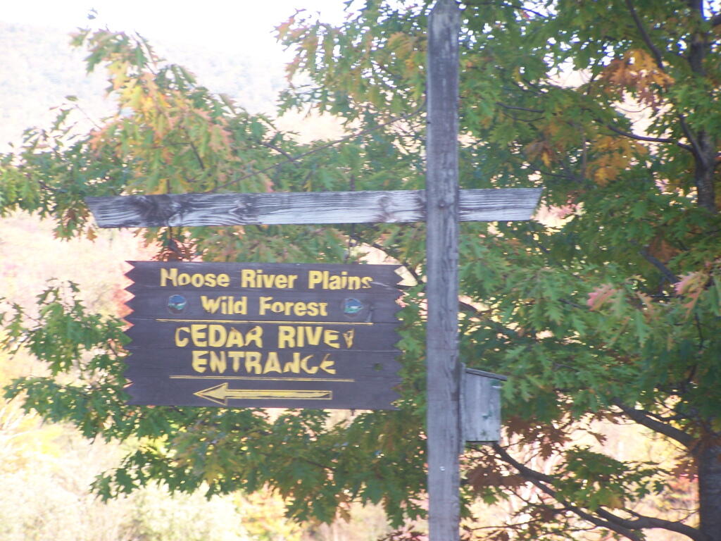 Photo: Moose River Plains Wild Forest: Cedar River Entrance Sign. Photo: Moose River Plains Wild Forest: Cedar River Entrance Sign.