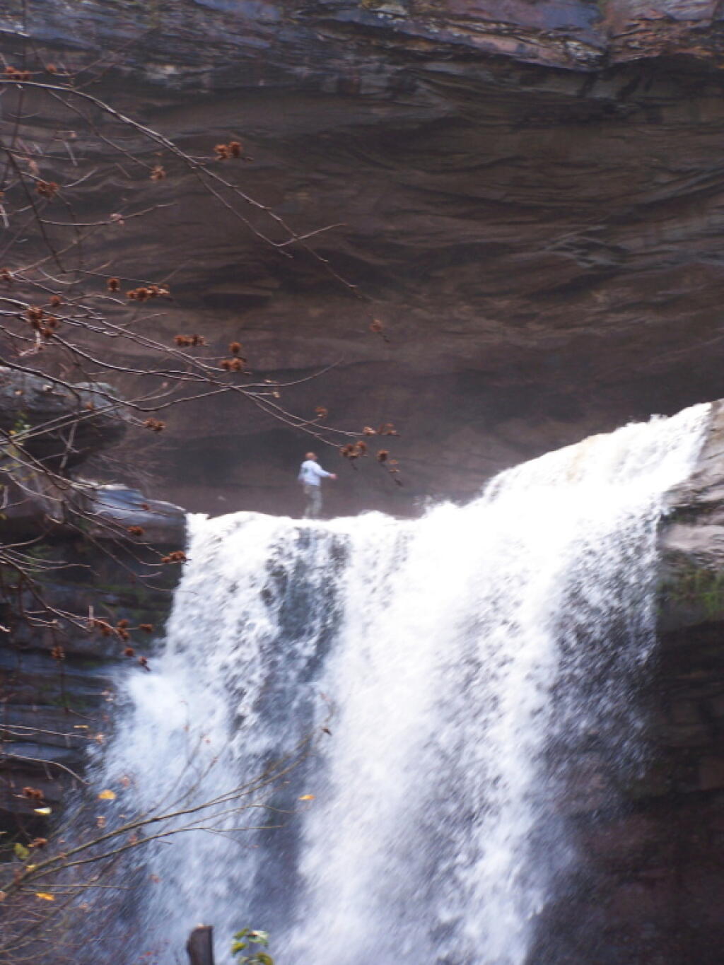 Photo: Person Halfway Up Kaaterskill Falls