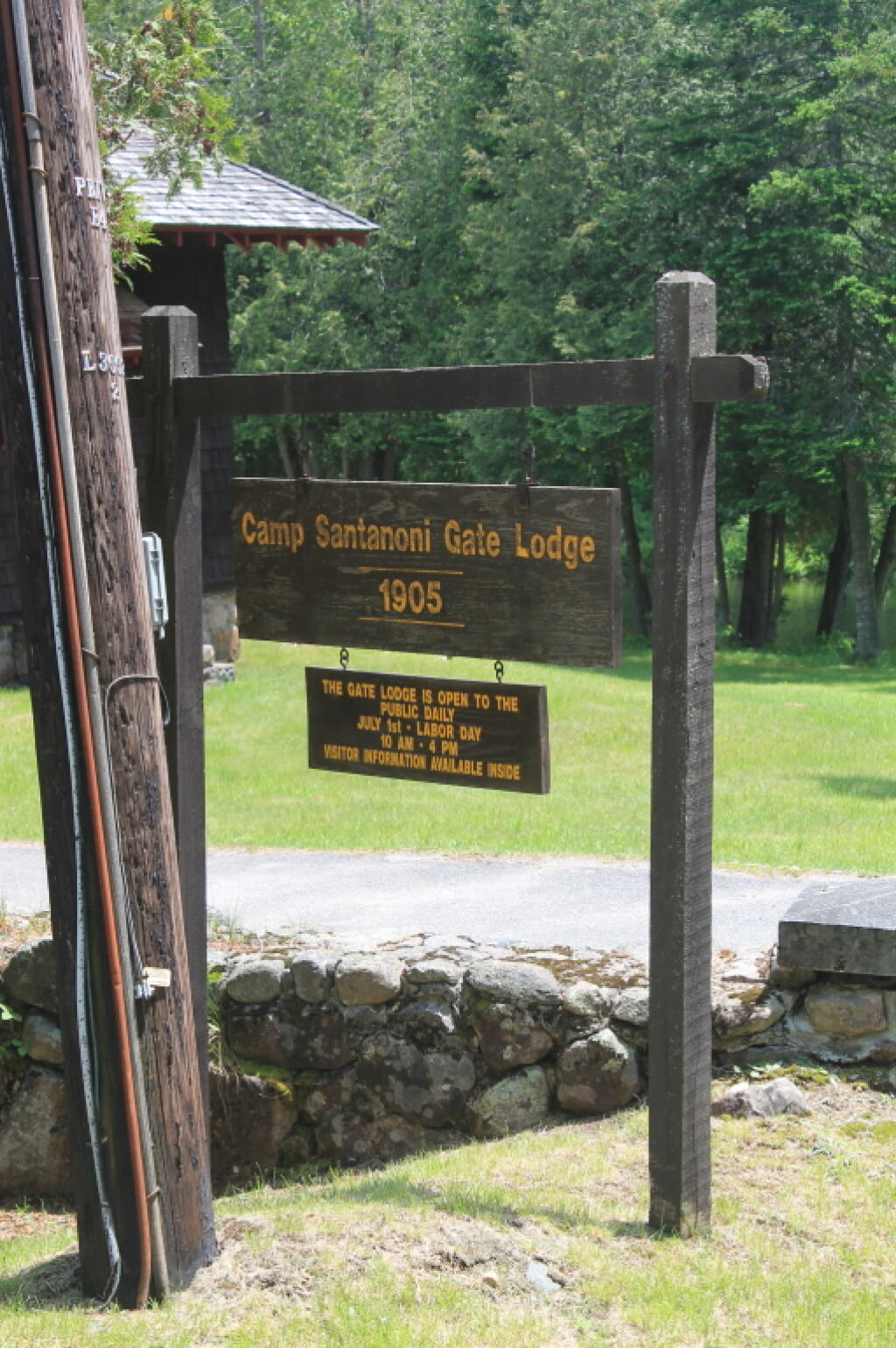 Photo: Camp Santanoni Gate Lodge Welcome Sign