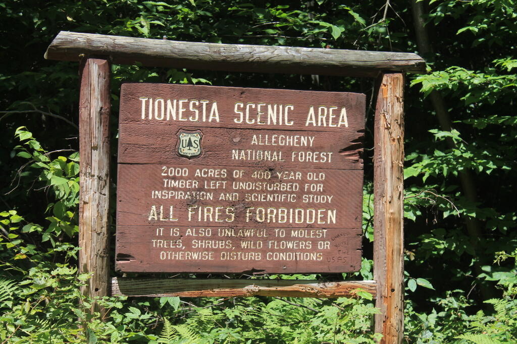 Photo: Tionesta Scenic Area Sign Photo: Tionesta Scenic Area Sign