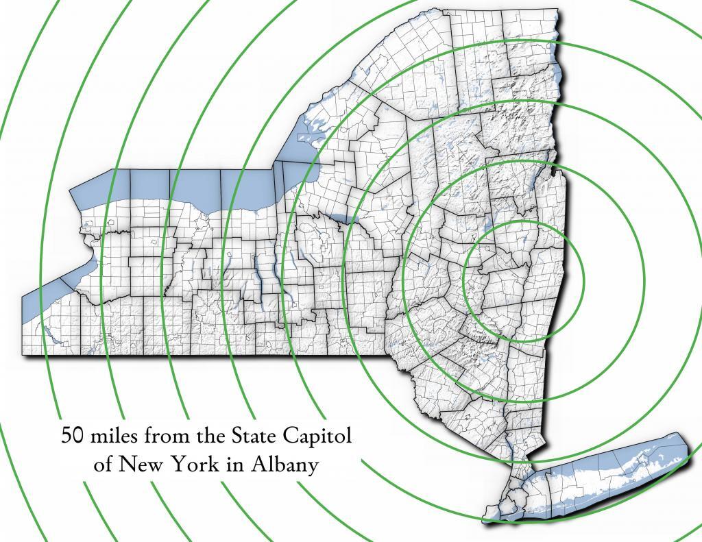 Thematic Map: Distance and Population to State Capitol (50 mile increments)