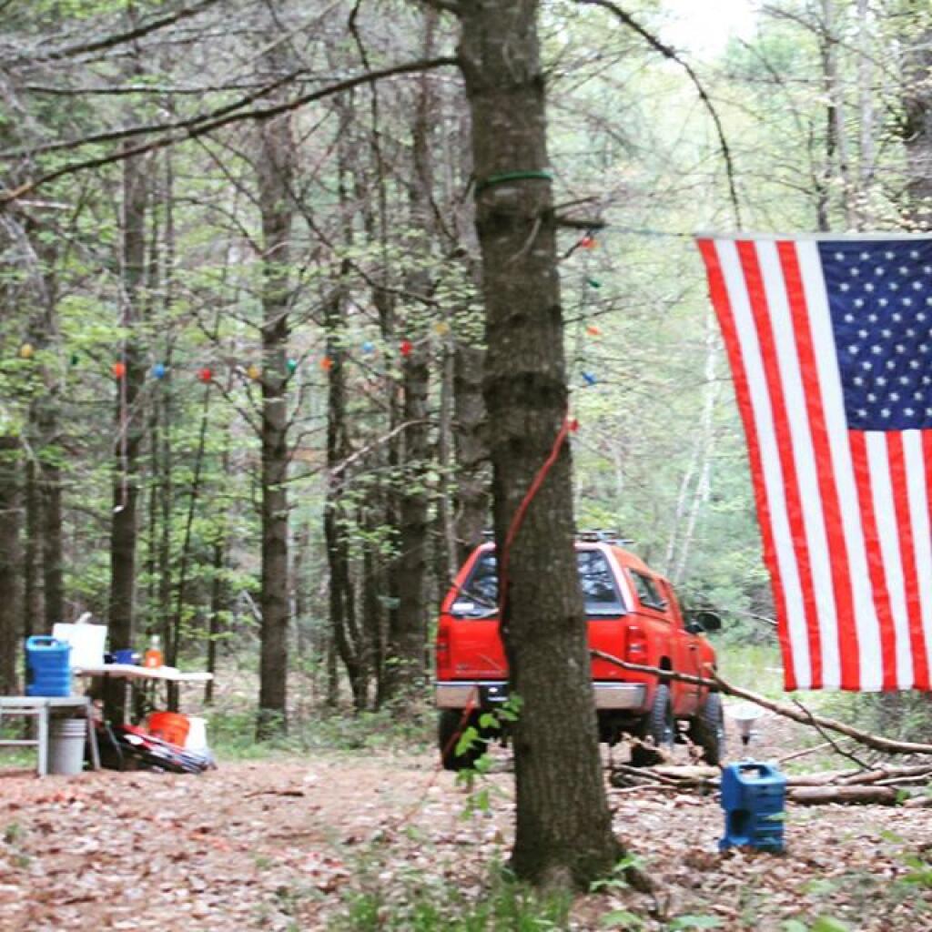 Photo: Everything a forest campsite needs