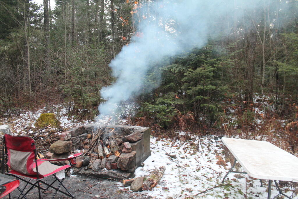 Photo: Cold Wet Afternoon Roadside Camping