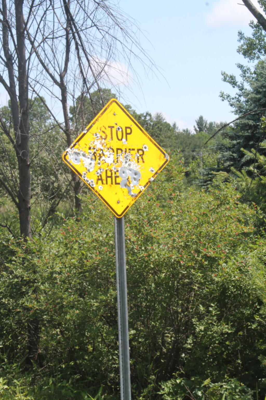 Photo: Stop Barrier Ahead Sign