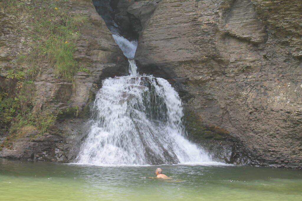Photo: Swimmer Below Lower Falls