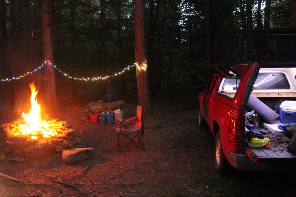 Photo: Getting the Campsite Set Up