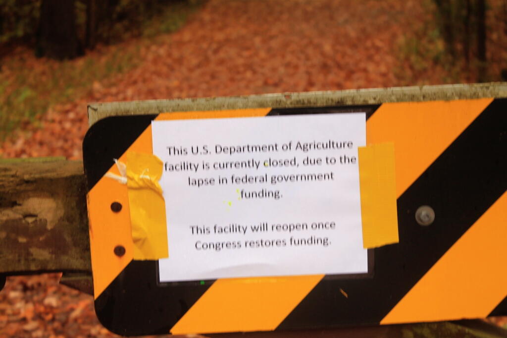 Photo: Government Shutdown Notice at Blueberry Fee Camping Area Photo: Government Shutdown Notice at Blueberry Fee Camping Area