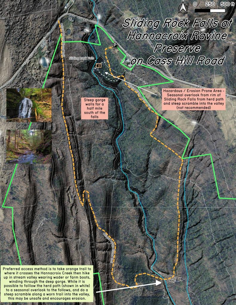 Map: Sliding Rock Falls at Hannacroix Ravine Preserve on Cass Hill Road Map: Sliding Rock Falls at Hannacroix Ravine Preserve on Cass Hill Road