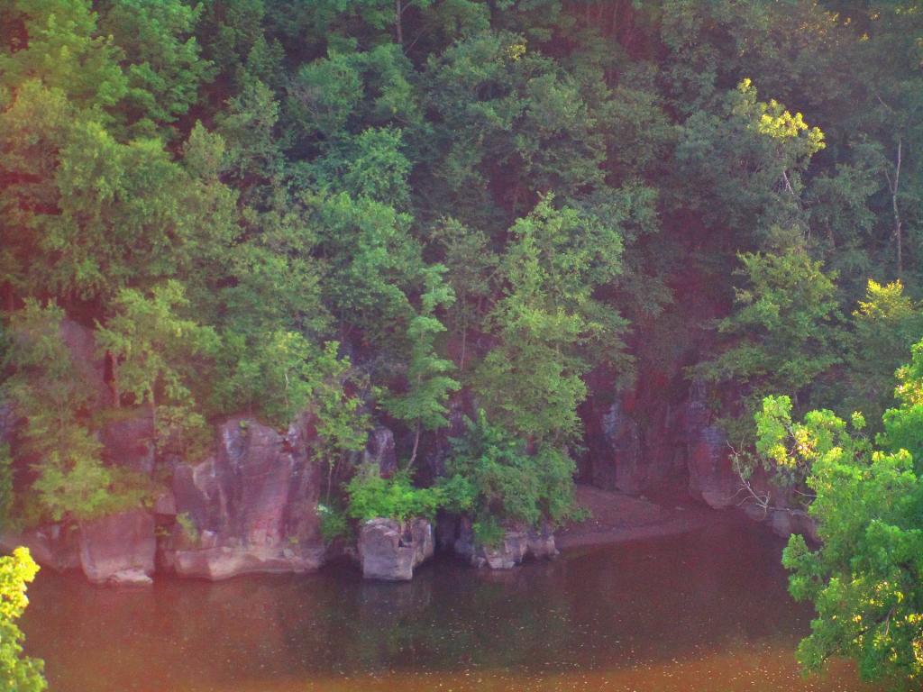 Photo: Potholes on Moss Island from the Wind Bridge