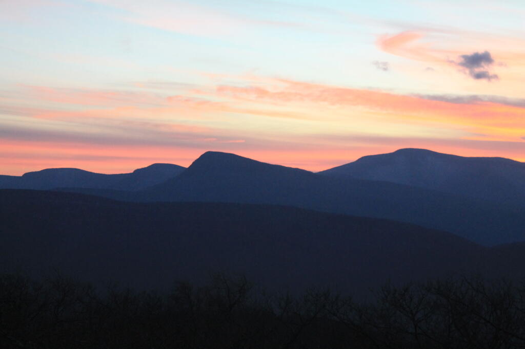 Photo: Cornell and Slide Mountains at Dusk