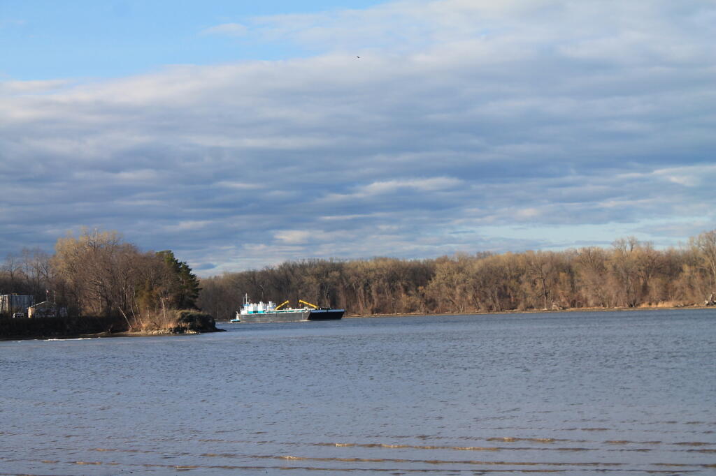 Photo: Barge Heading Down the River
