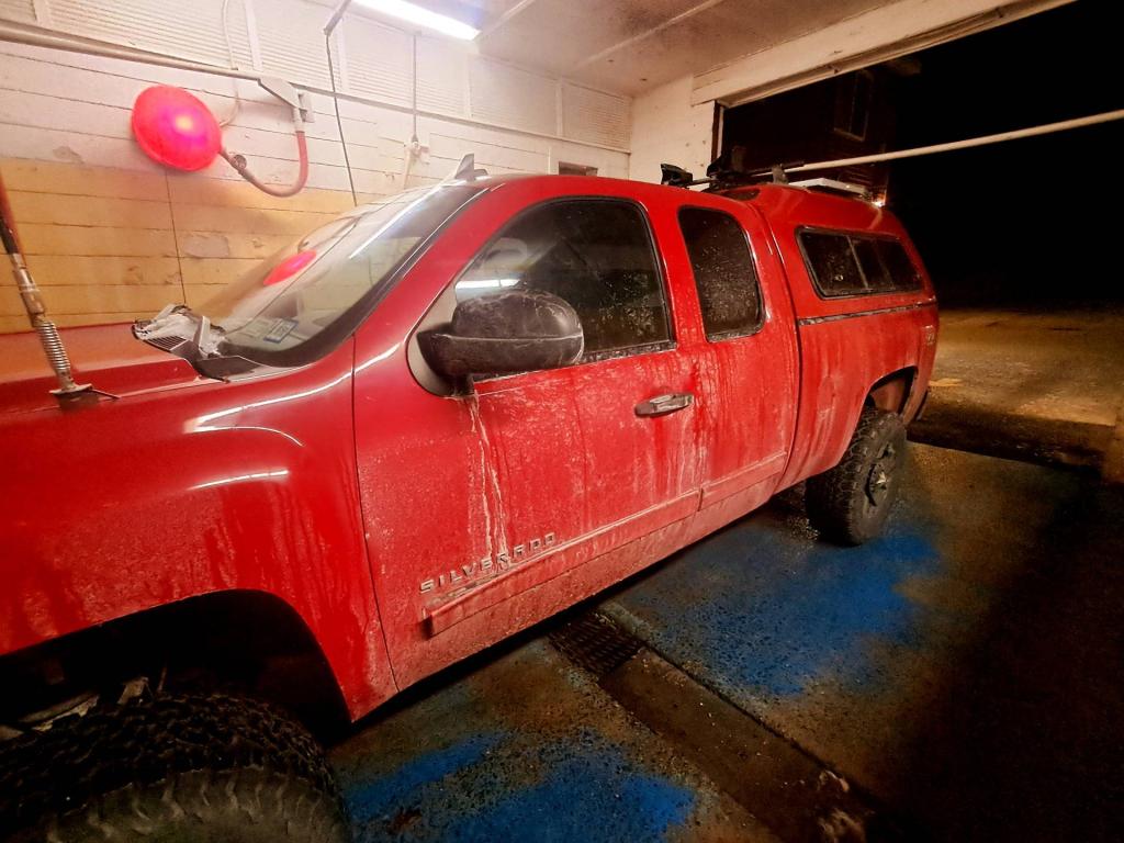 Photo: Washing My Truck Before the Snowstorm
