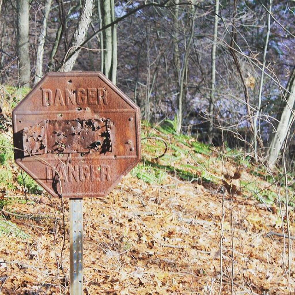 Photo: Danger. Bridge is out.