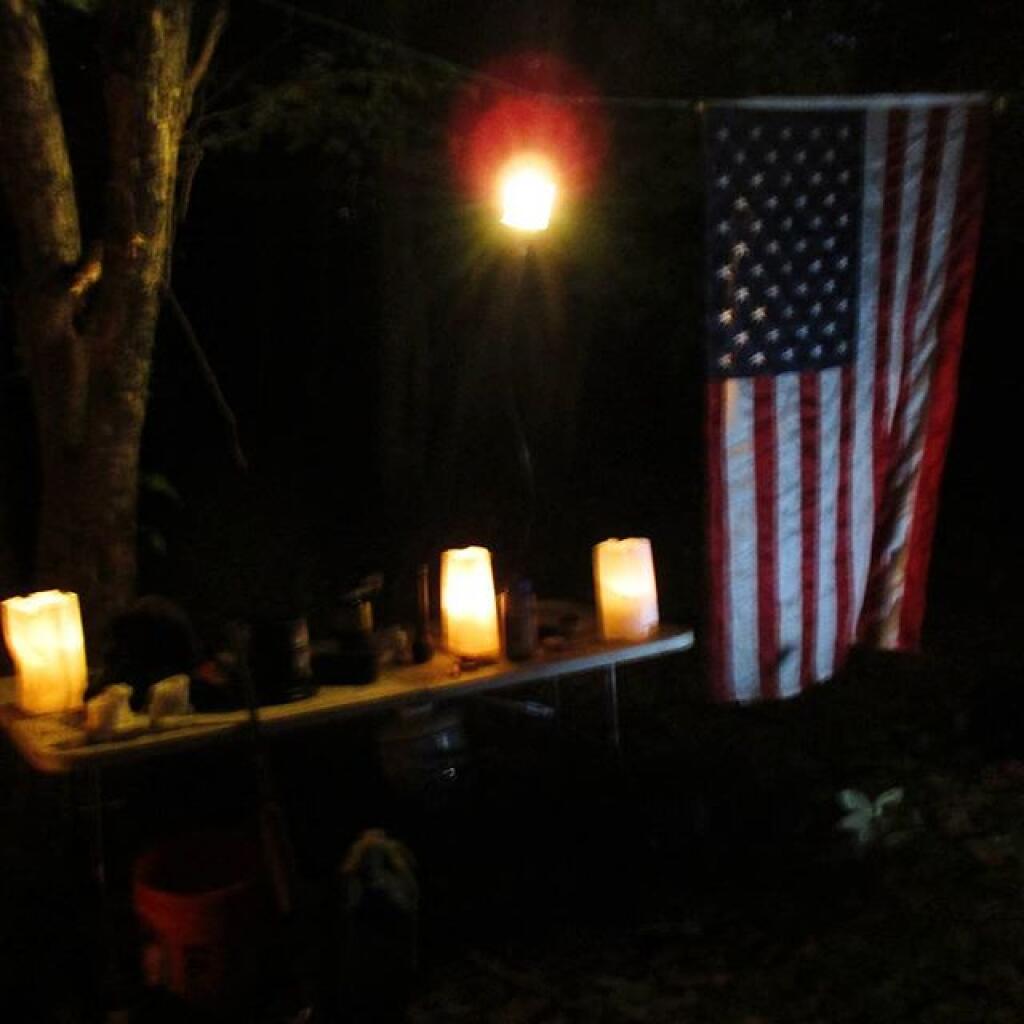 Photo: Solar light kept old glory bright