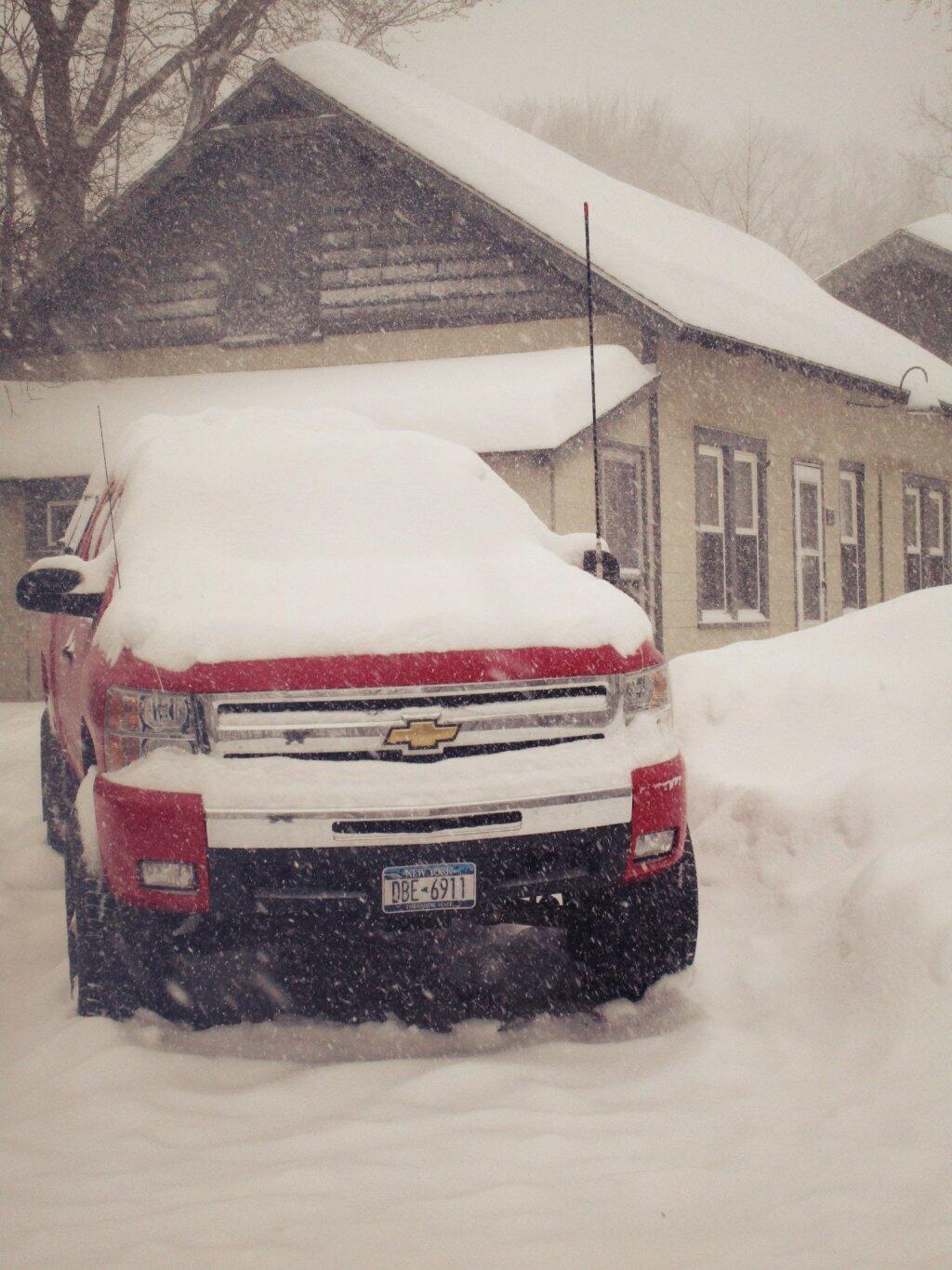 Photo: Keeping Snow Off Big Red A Futile Effort