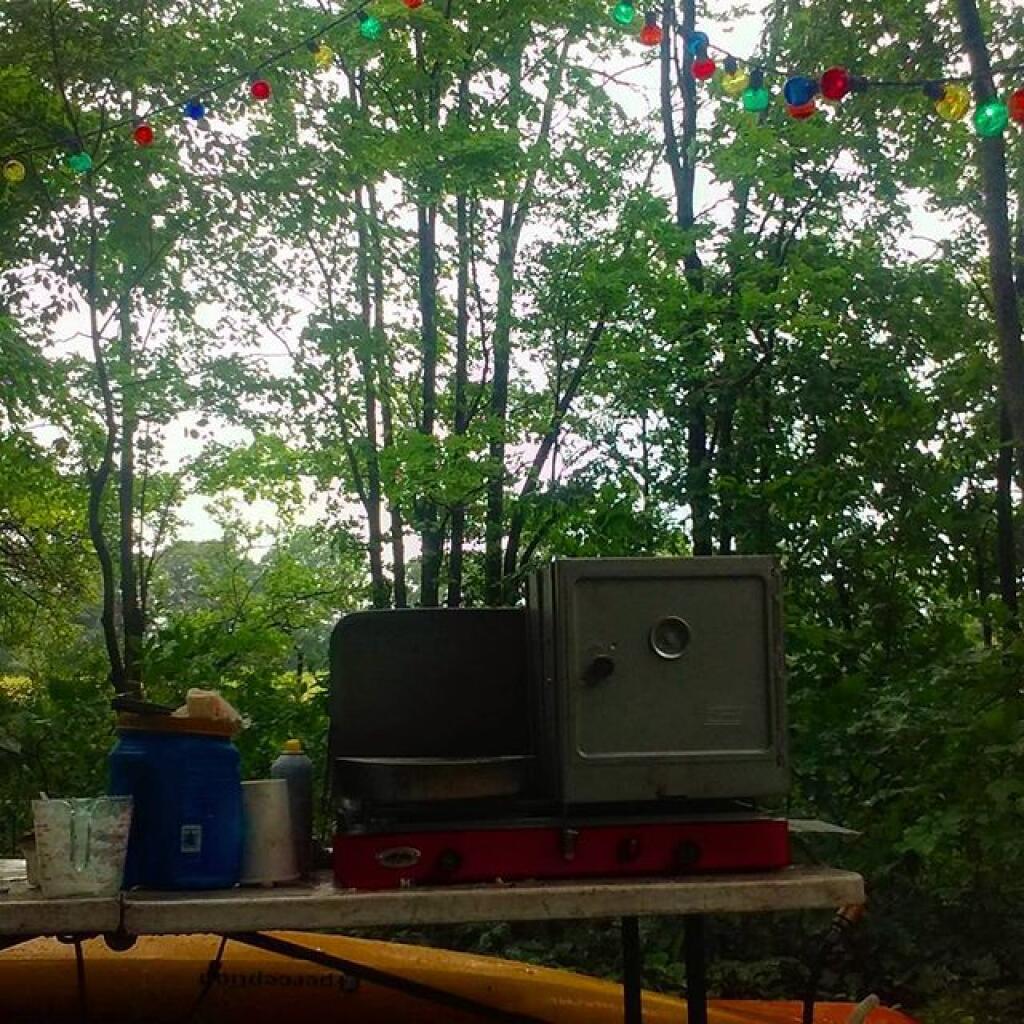 Photo: Watching the rain blow in