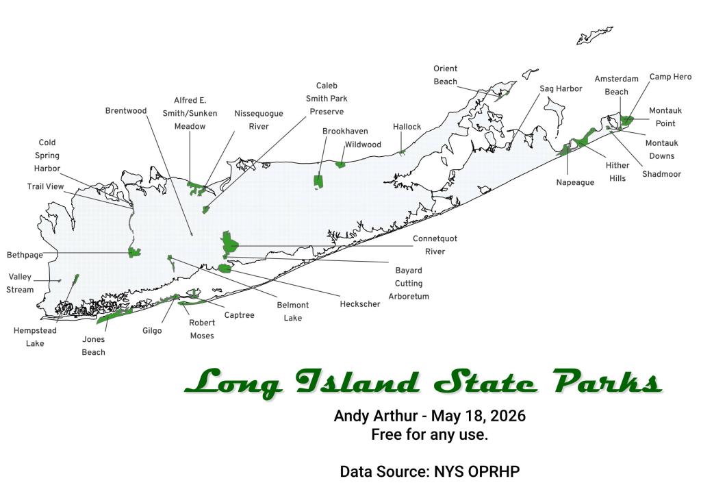 Thematic Map: Long Island State Parks - Managed by Long Island Parks Council