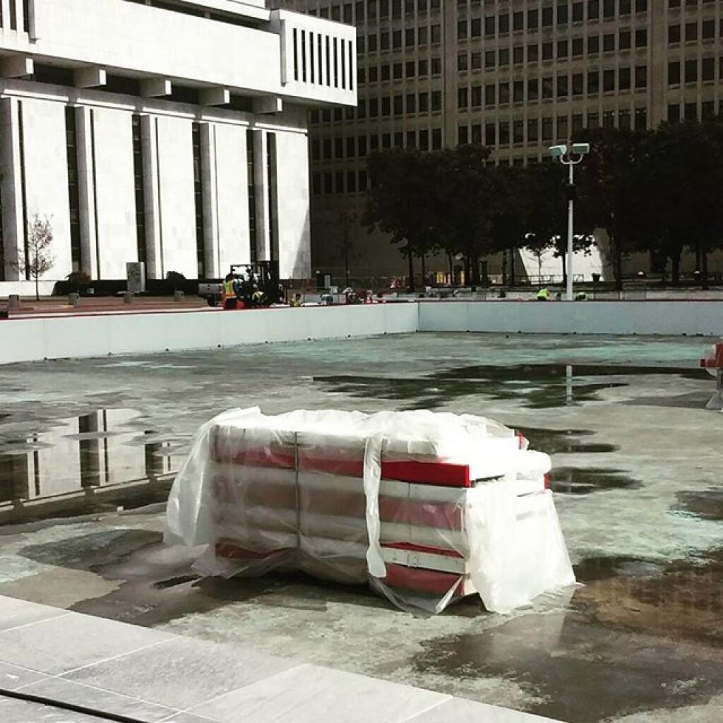 Photo: Setting up the ice rink #winter #iceskating Photo: Setting up the ice rink #winter #iceskating