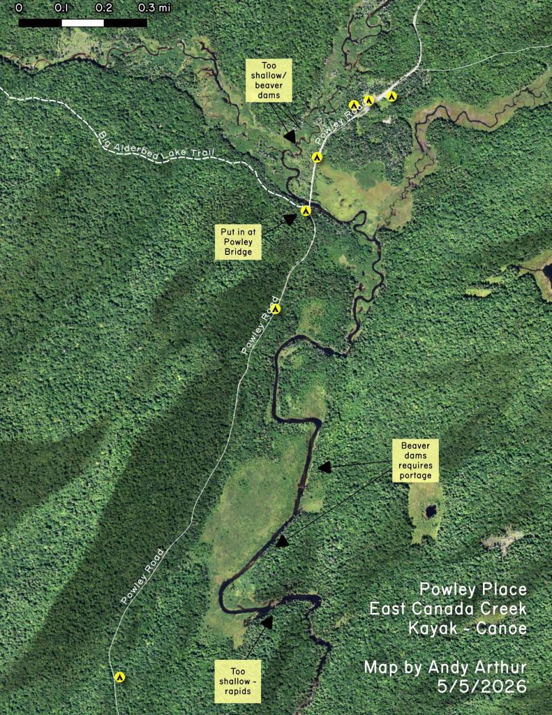 Map: Powley Place - East Canada Creek - Kayak Canoe
