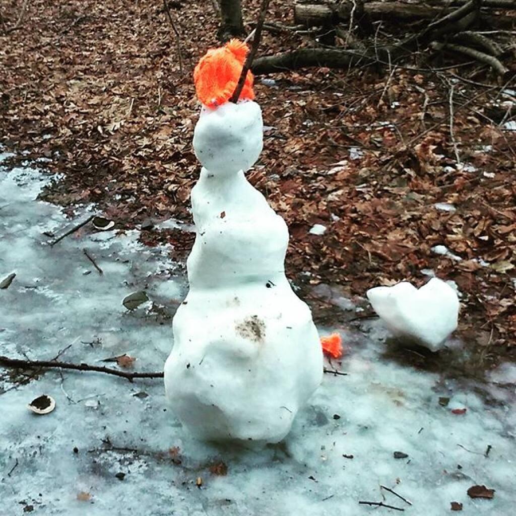 Photo: Tough times for snowman Photo: Tough times for snowman