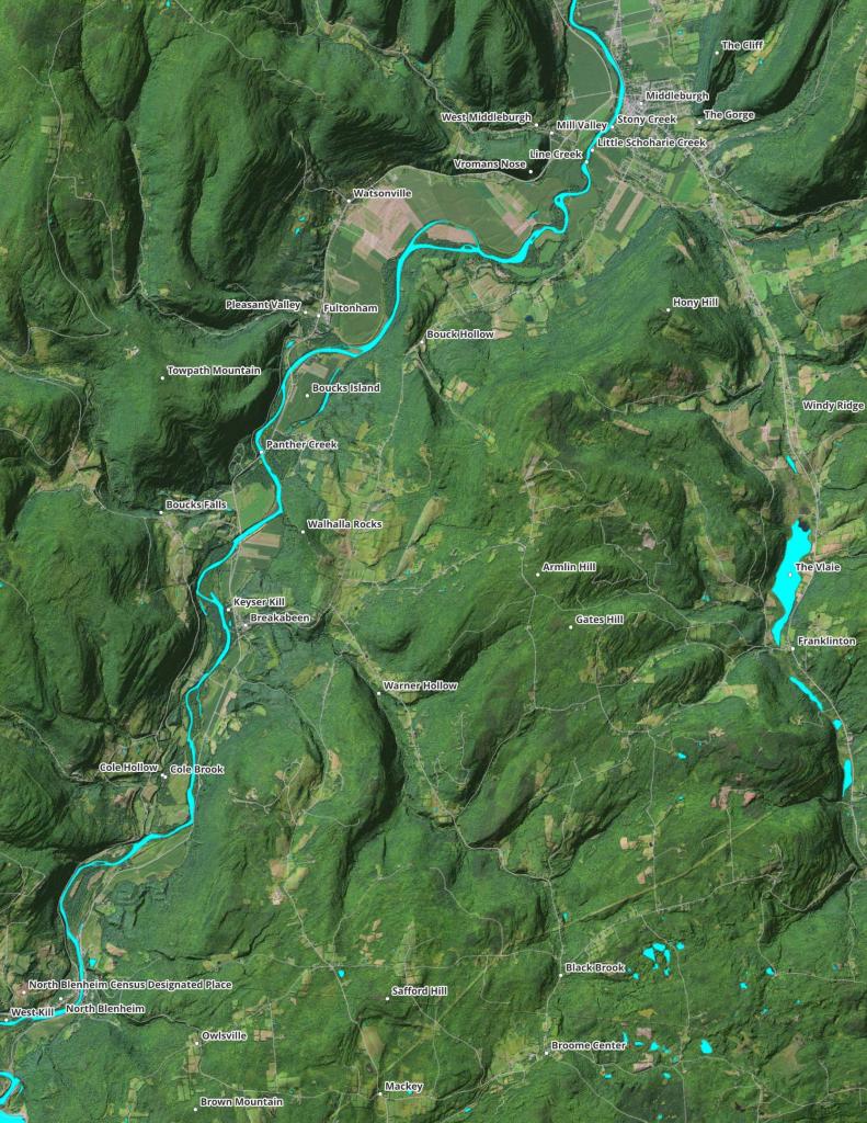 Terrain Map: Vromans Nose - Named Places from the Peak