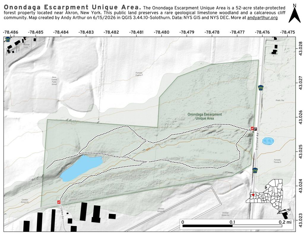 Map: Onondaga Escarpment Unique Area
